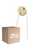 Confezione Multipack 25x Universale GU10 Attacco - Universele GU10 Fitting - Bianca 0.1m - 2 pole 0.5mm2 (Per Noxion)