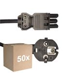 Confezione Multipack 50x Noxion GST-Compatibile Cavo di alimentazione - Femmina + Schuko Europlug - Nero 5m - 3 pole 0.75mm2